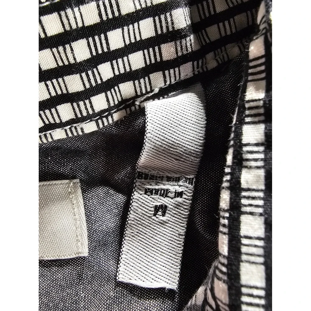 Kenneth Cole Reaction Mens Short Sleeve Button Down Shirt Black White Check M